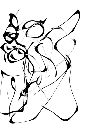 mit Finger auf Tablet oder